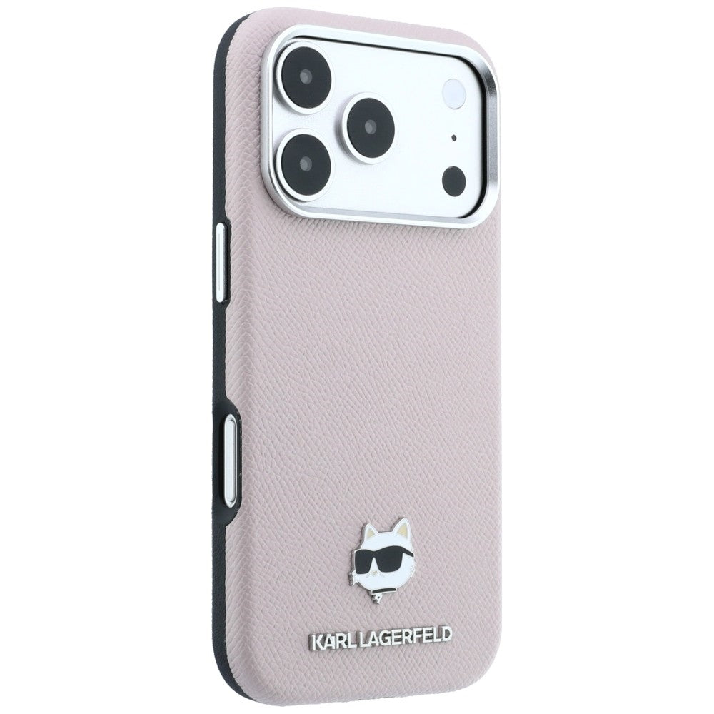 Husa MagSafe pentru Apple iPhone 18 Pro Max / 17 Pro Max, Karl Lagerfeld, Grained Choupette Head, Roz