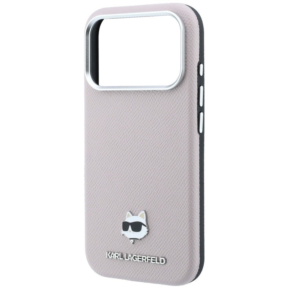 Husa MagSafe pentru Apple iPhone 18 Pro Max / 17 Pro Max, Karl Lagerfeld, Grained Choupette Head, Roz
