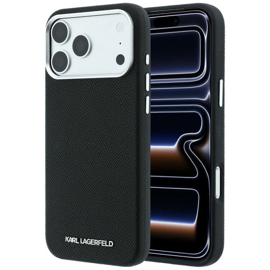 Husa MagSafe pentru Apple iPhone 18 Pro Max / 17 Pro Max, Karl Lagerfeld, Grained Elongated Logo, Neagra