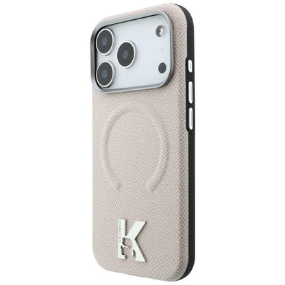 Husa MagSafe pentru Apple iPhone 18 Pro Max / 17 Pro Max, Karl Lagerfeld, Grained Embossed Ring , Bej