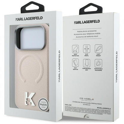Husa MagSafe pentru Apple iPhone 18 Pro Max / 17 Pro Max, Karl Lagerfeld, Grained Embossed Ring , Bej