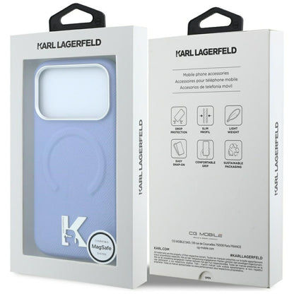 Husa MagSafe pentru Apple iPhone 18 Pro Max / 17 Pro Max, Karl Lagerfeld, Grained Embossed Ring , Bleu