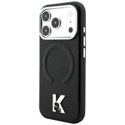 Husa MagSafe pentru Apple iPhone 18 Pro Max / 17 Pro Max, Karl Lagerfeld, Grained Embossed Ring , Neagra