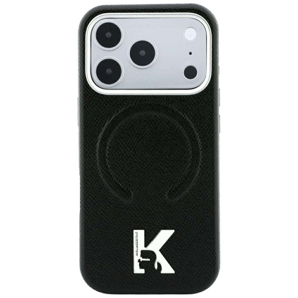 Husa MagSafe pentru Apple iPhone 18 Pro Max / 17 Pro Max, Karl Lagerfeld, Grained Embossed Ring , Neagra