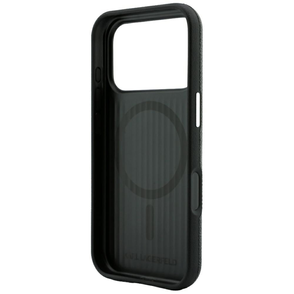 Husa MagSafe pentru Apple iPhone 18 Pro Max / 17 Pro Max, Karl Lagerfeld, Grained Embossed Ring , Neagra
