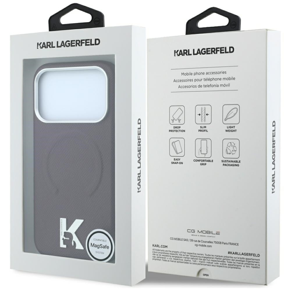 Husa MagSafe pentru Apple iPhone 18 Pro Max / 17 Pro Max, Karl Lagerfeld, Grained Embossed Ring , Visinie