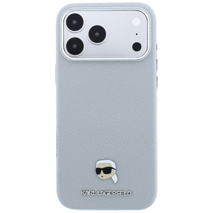 Husa MagSafe pentru Apple iPhone 18 Pro Max / 17 Pro Max, Karl Lagerfeld, Grained Karl Head's Metal, Gri