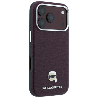 Husa MagSafe pentru Apple iPhone 18 Pro Max / 17 Pro Max, Karl Lagerfeld, Grained Karl Head's Metal, Visinie