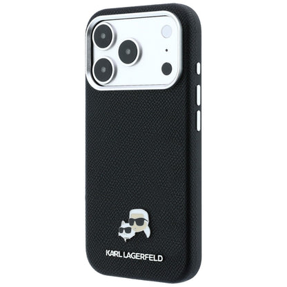 Husa MagSafe pentru Apple iPhone 18 Pro Max / 17 Pro Max, Karl Lagerfeld, Grained KC Heads, Neagra