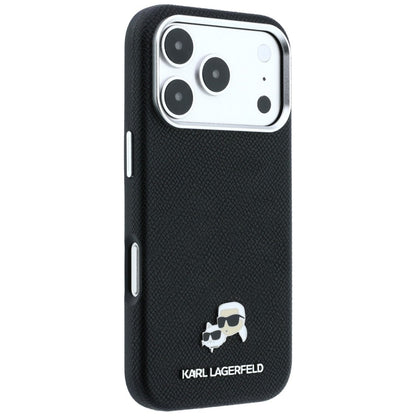 Husa MagSafe pentru Apple iPhone 18 Pro Max / 17 Pro Max, Karl Lagerfeld, Grained KC Heads, Neagra
