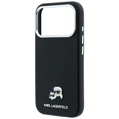 Husa MagSafe pentru Apple iPhone 18 Pro Max / 17 Pro Max, Karl Lagerfeld, Grained KC Heads, Neagra