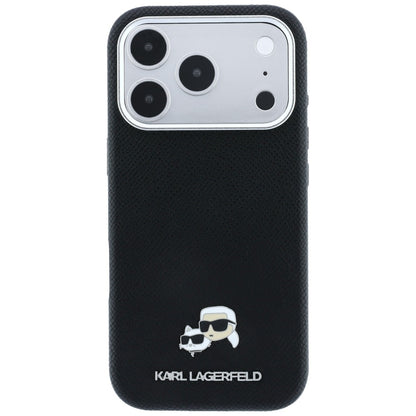 Husa MagSafe pentru Apple iPhone 18 Pro Max / 17 Pro Max, Karl Lagerfeld, Grained KC Heads, Neagra