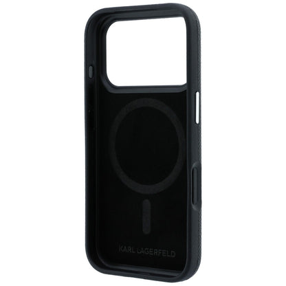 Husa MagSafe pentru Apple iPhone 18 Pro Max / 17 Pro Max, Karl Lagerfeld, Grained KC Heads, Neagra