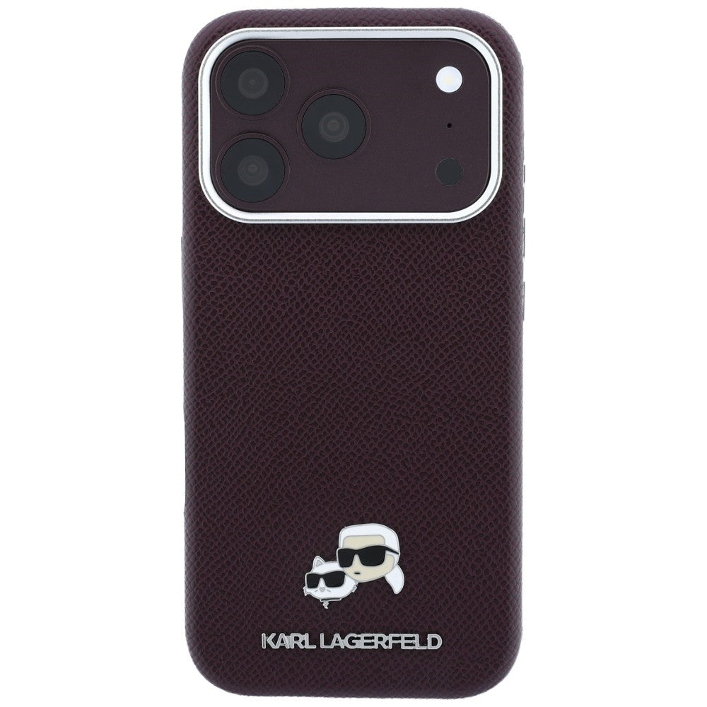 Husa MagSafe pentru Apple iPhone 18 Pro Max / 17 Pro Max, Karl Lagerfeld, Grained KC Heads, Visinie