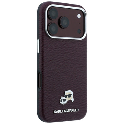Husa MagSafe pentru Apple iPhone 18 Pro Max / 17 Pro Max, Karl Lagerfeld, Grained KC Heads, Visinie