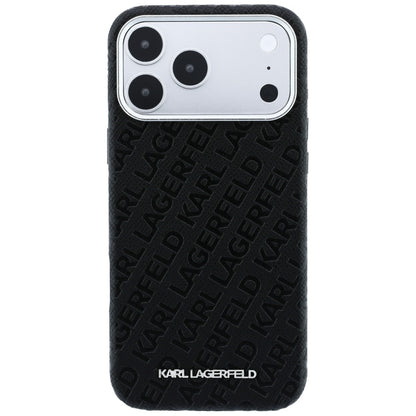Husa MagSafe pentru Apple iPhone 18 Pro Max / 17 Pro Max, Karl Lagerfeld, Grained Metal Logo, Neagra