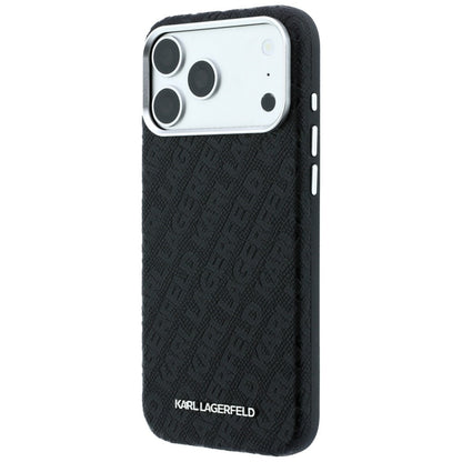 Husa MagSafe pentru Apple iPhone 18 Pro Max / 17 Pro Max, Karl Lagerfeld, Grained Metal Logo, Neagra