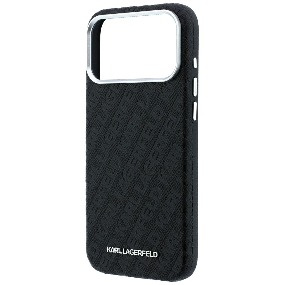 Husa MagSafe pentru Apple iPhone 18 Pro Max / 17 Pro Max, Karl Lagerfeld, Grained Metal Logo, Neagra