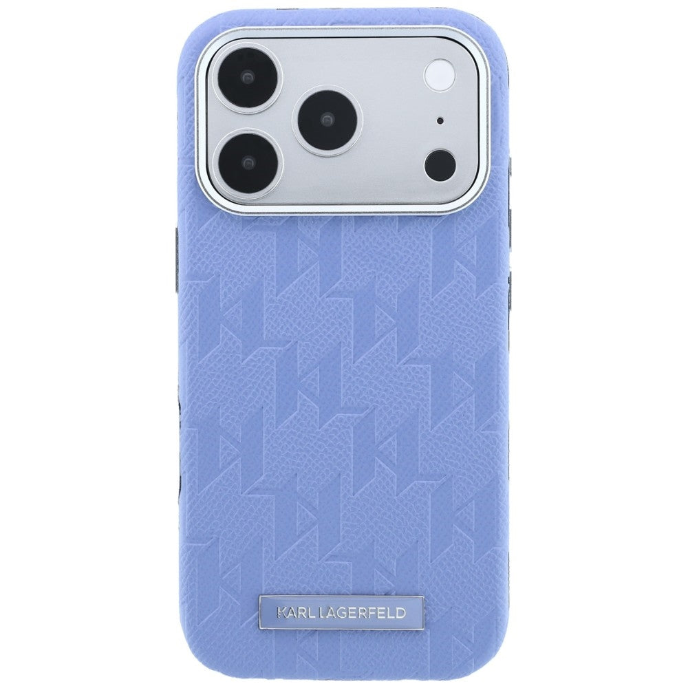Husa MagSafe pentru Apple iPhone 18 Pro Max / 17 Pro Max, Karl Lagerfeld, Grained Mono Resin Logo, Bleu