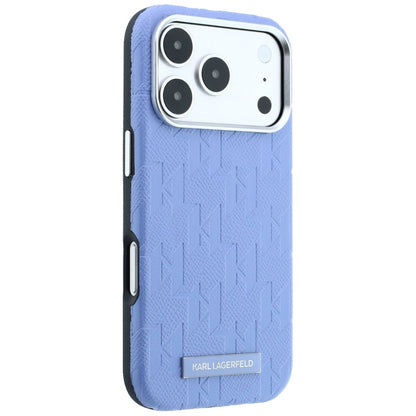 Husa MagSafe pentru Apple iPhone 18 Pro Max / 17 Pro Max, Karl Lagerfeld, Grained Mono Resin Logo, Bleu