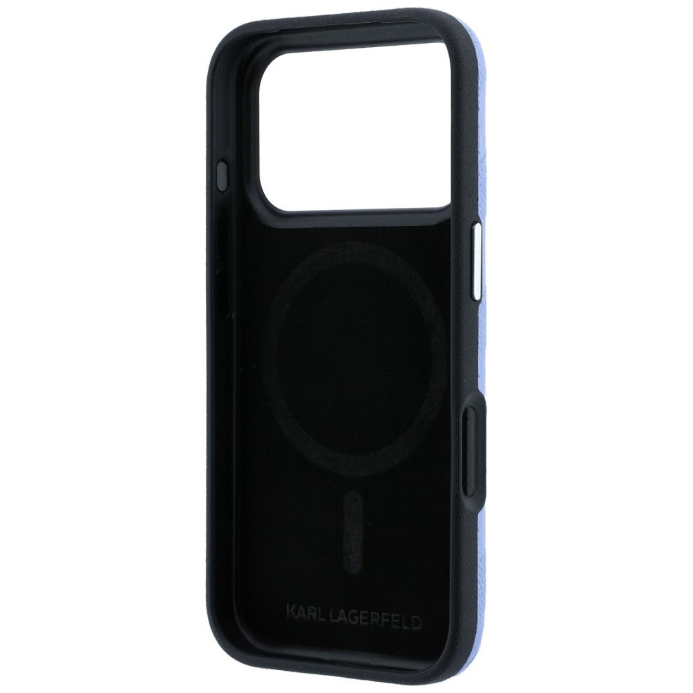Husa MagSafe pentru Apple iPhone 18 Pro Max / 17 Pro Max, Karl Lagerfeld, Grained Mono Resin Logo, Bleu