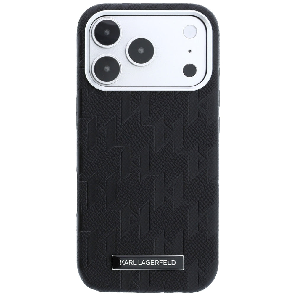 Husa MagSafe pentru Apple iPhone 18 Pro Max / 17 Pro Max, Karl Lagerfeld, Grained Mono Resin Logo, Neagra