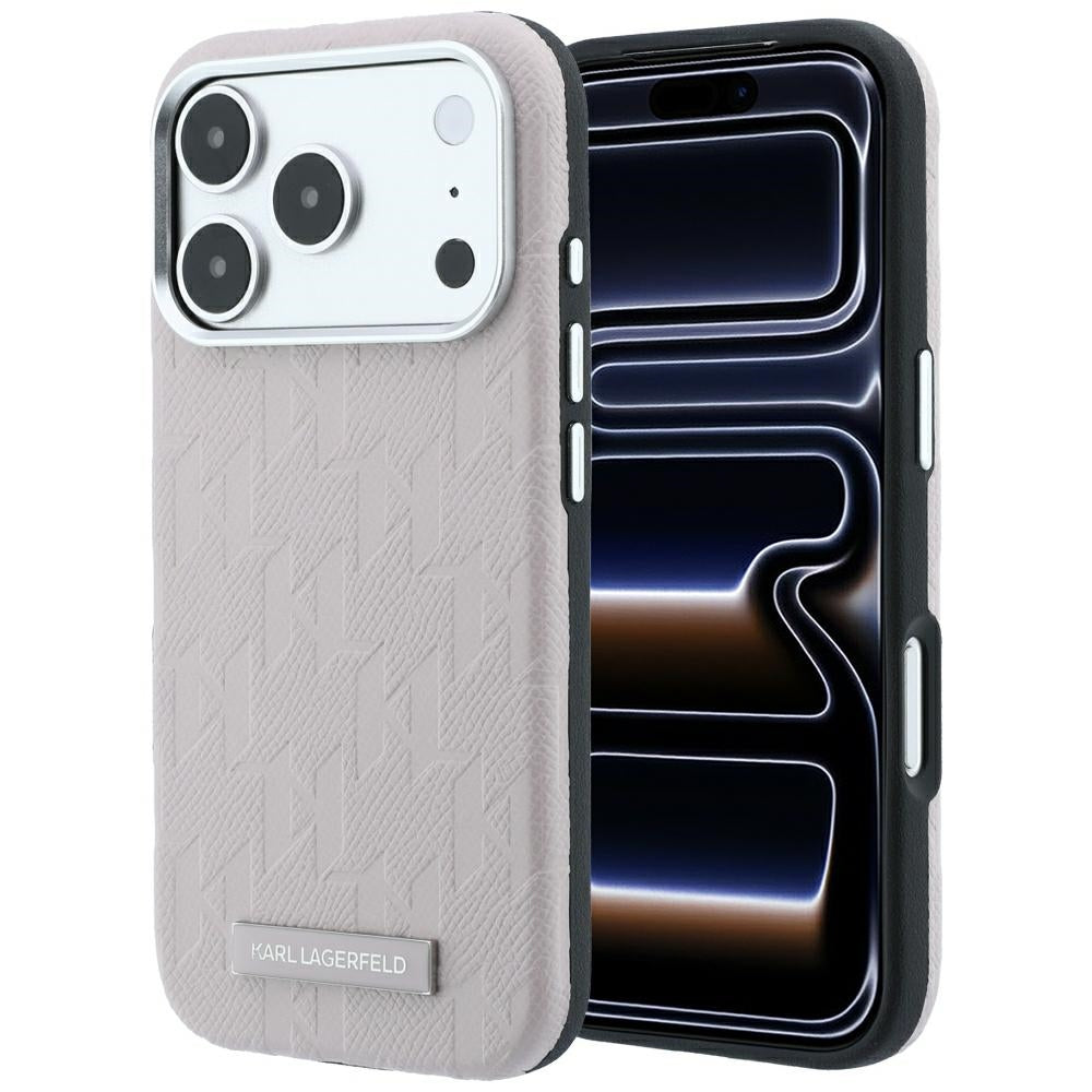 Husa MagSafe pentru Apple iPhone 18 Pro Max / 17 Pro Max, Karl Lagerfeld, Grained Mono Resin Logo, Roz