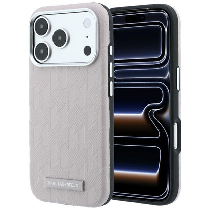 Husa MagSafe pentru Apple iPhone 18 Pro Max / 17 Pro Max, Karl Lagerfeld, Grained Mono Resin Logo, Roz