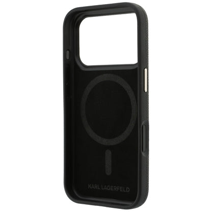 Husa MagSafe pentru Apple iPhone 18 Pro Max / 17 Pro Max, Karl Lagerfeld, Grained Resin Sign Logo, Neagra