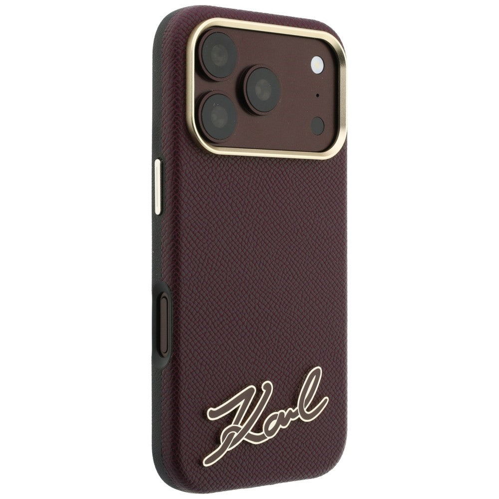 Husa MagSafe pentru Apple iPhone 18 Pro Max / 17 Pro Max, Karl Lagerfeld, Grained Resin Sign Logo, Visinie