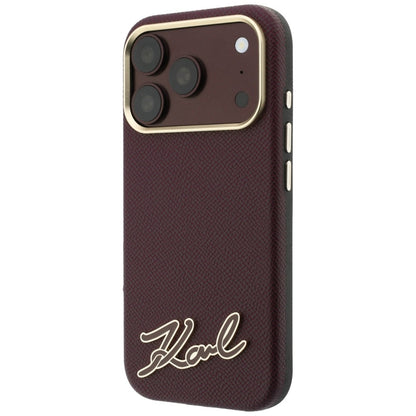 Husa MagSafe pentru Apple iPhone 18 Pro Max / 17 Pro Max, Karl Lagerfeld, Grained Resin Sign Logo, Visinie