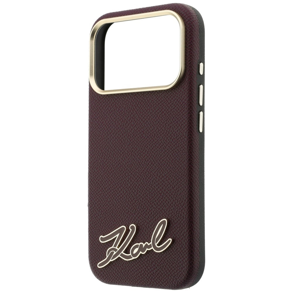 Husa MagSafe pentru Apple iPhone 18 Pro Max / 17 Pro Max, Karl Lagerfeld, Grained Resin Sign Logo, Visinie
