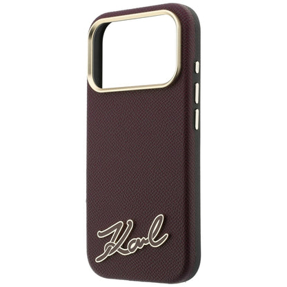 Husa MagSafe pentru Apple iPhone 18 Pro Max / 17 Pro Max, Karl Lagerfeld, Grained Resin Sign Logo, Visinie