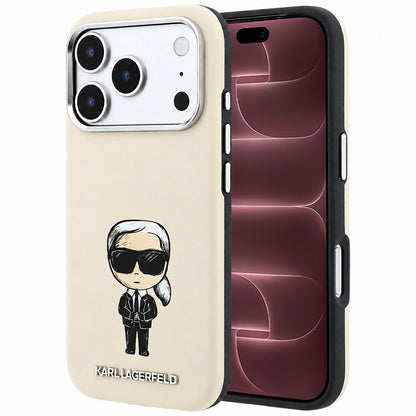 Husa MagSafe pentru Apple iPhone 18 Pro Max / 17 Pro Max, Karl Lagerfeld, Ikonik Sketch, Bej
