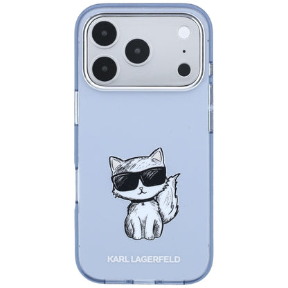 Husa MagSafe pentru Apple iPhone 18 Pro Max / 17 Pro Max, Karl Lagerfeld, IML Choupette Body Sketch Print, Albastra