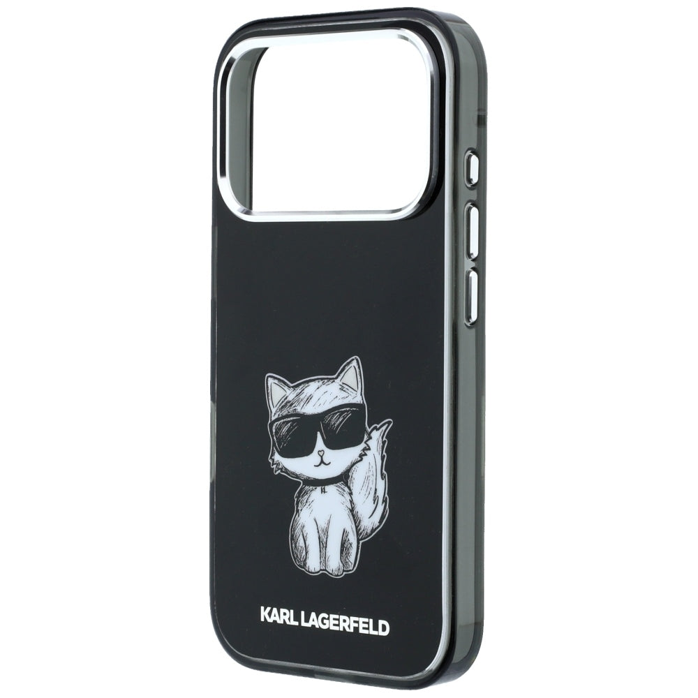Husa MagSafe pentru Apple iPhone 18 Pro Max / 17 Pro Max, Karl Lagerfeld, IML Choupette Body Sketch Print, Neagra