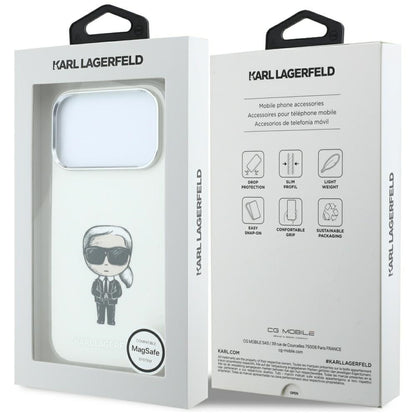 Husa MagSafe pentru Apple iPhone 18 Pro Max / 17 Pro Max, Karl Lagerfeld, IML Ikonik Sketch Print, Bej