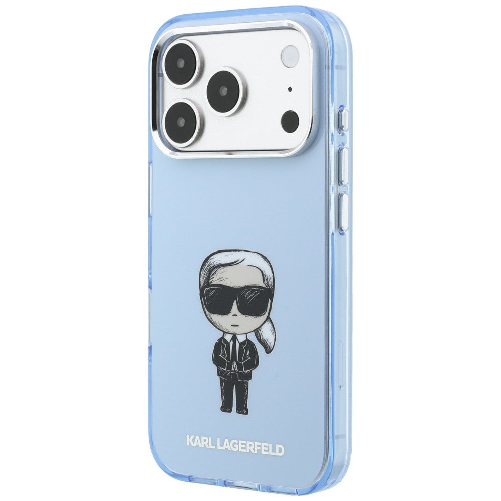 Husa MagSafe pentru Apple iPhone 18 Pro Max / 17 Pro Max, Karl Lagerfeld, IML Ikonik Sketch Print, Bleu