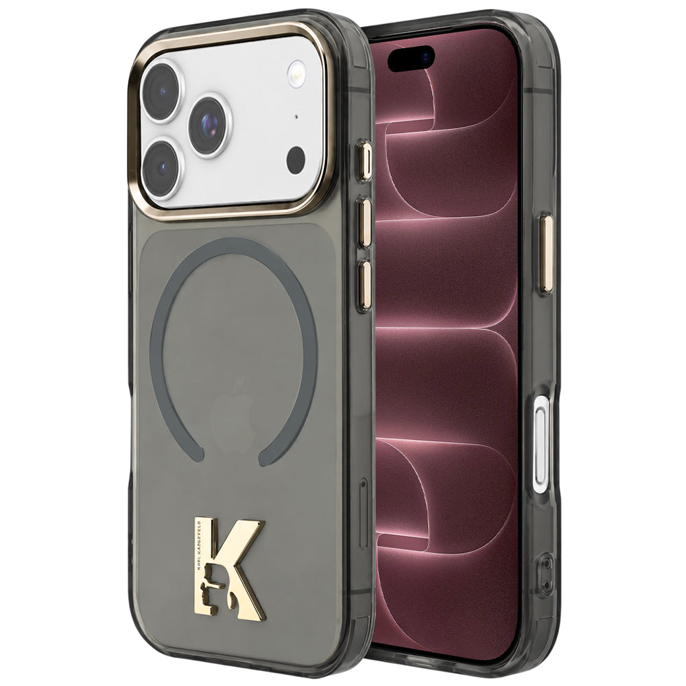Husa MagSafe pentru Apple iPhone 18 Pro Max / 17 Pro Max, Karl Lagerfeld, IML Karl Head Logo, Neagra