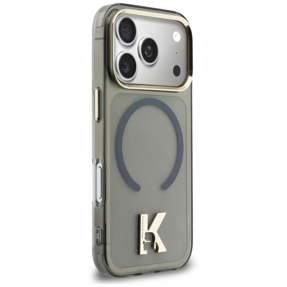 Husa MagSafe pentru Apple iPhone 18 Pro Max / 17 Pro Max, Karl Lagerfeld, IML Karl Head Logo, Neagra