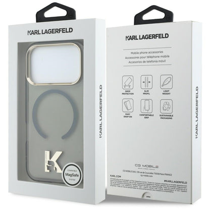 Husa MagSafe pentru Apple iPhone 18 Pro Max / 17 Pro Max, Karl Lagerfeld, IML Karl Head Logo, Neagra