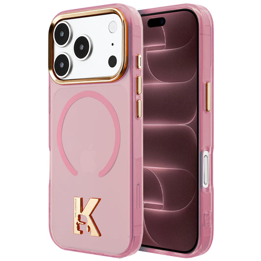 Husa MagSafe pentru Apple iPhone 18 Pro Max / 17 Pro Max, Karl Lagerfeld, IML Karl Head Logo, Roz