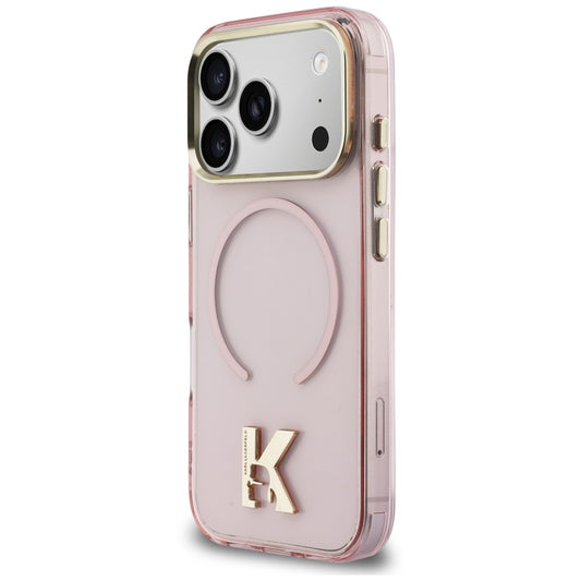 Husa MagSafe pentru Apple iPhone 18 Pro Max / 17 Pro Max, Karl Lagerfeld, IML Karl Head Logo, Roz