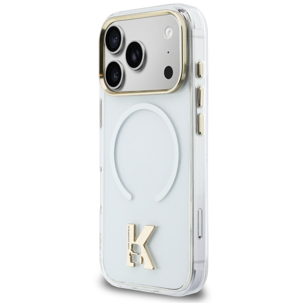 Husa MagSafe pentru Apple iPhone 18 Pro Max / 17 Pro Max, Karl Lagerfeld, IML Karl Head Logo, Transparenta