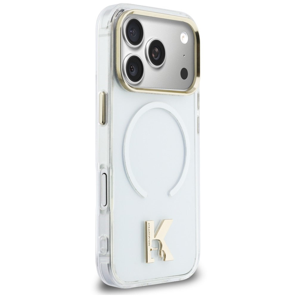 Husa MagSafe pentru Apple iPhone 18 Pro Max / 17 Pro Max, Karl Lagerfeld, IML Karl Head Logo, Transparenta