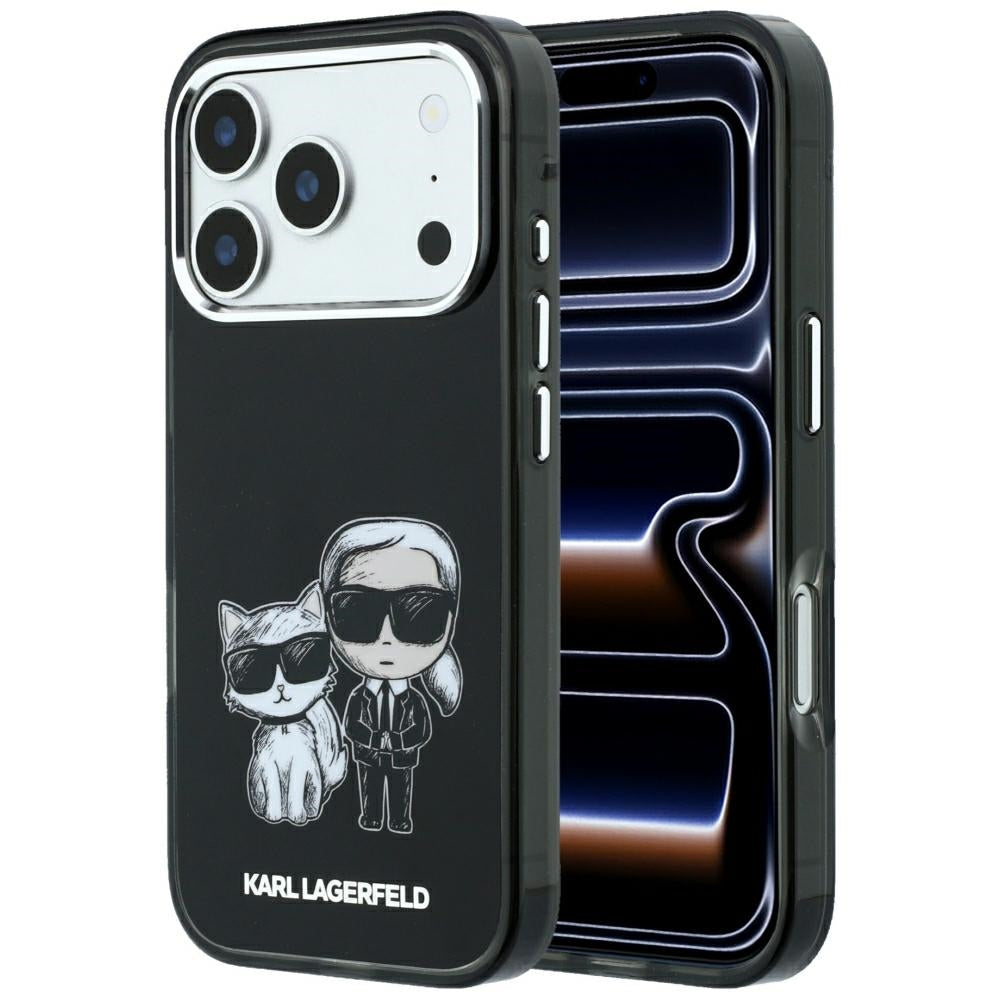 Husa MagSafe pentru Apple iPhone 18 Pro Max / 17 Pro Max, Karl Lagerfeld, IML KC Bodies Sketch Print, Neagra