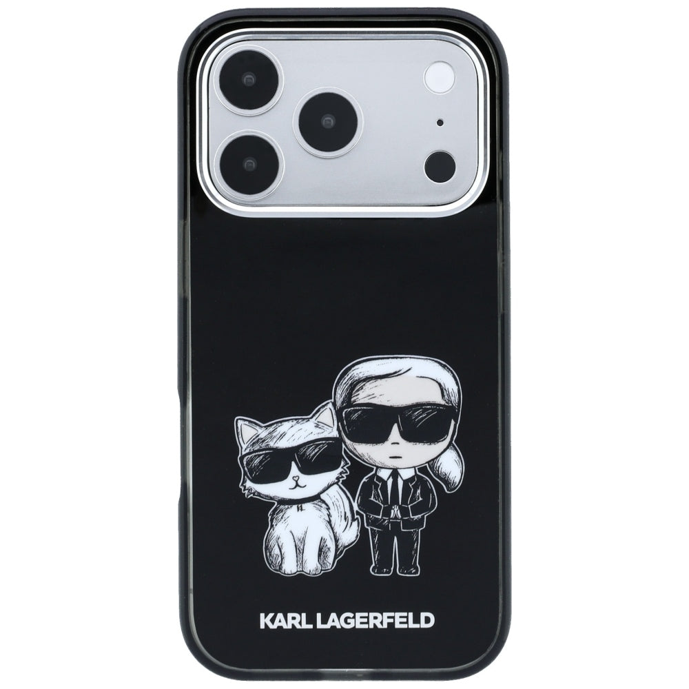 Husa MagSafe pentru Apple iPhone 18 Pro Max / 17 Pro Max, Karl Lagerfeld, IML KC Bodies Sketch Print, Neagra