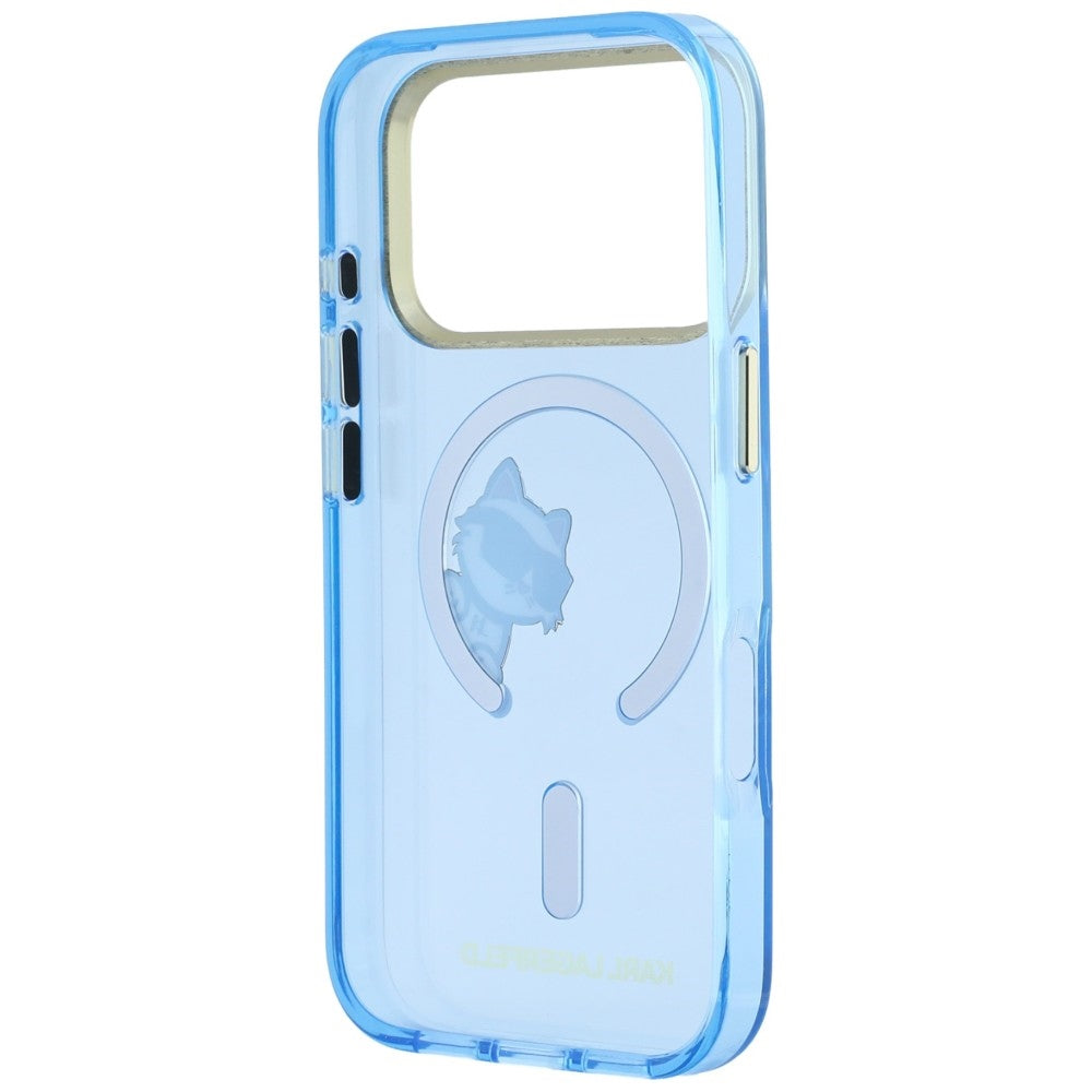 Husa MagSafe pentru Apple iPhone 18 Pro Max / 17 Pro Max, Karl Lagerfeld, IML Peekaboo Print and Metal Frame, Bleu