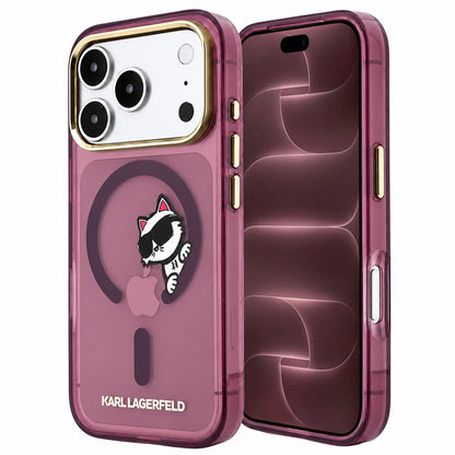 Husa MagSafe pentru Apple iPhone 18 Pro Max / 17 Pro Max, Karl Lagerfeld, IML Peekaboo Print and Metal Frame, Visinie