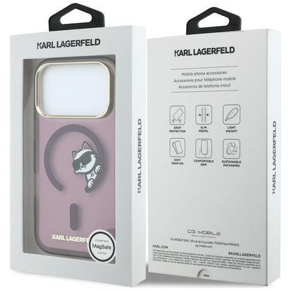 Husa MagSafe pentru Apple iPhone 18 Pro Max / 17 Pro Max, Karl Lagerfeld, IML Peekaboo Print and Metal Frame, Visinie